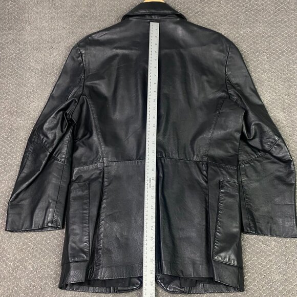 Vintage Famous Leather Blazer Jacket Men's 36S Black 70s 80s 36 Short Small - Picture 12 of 13